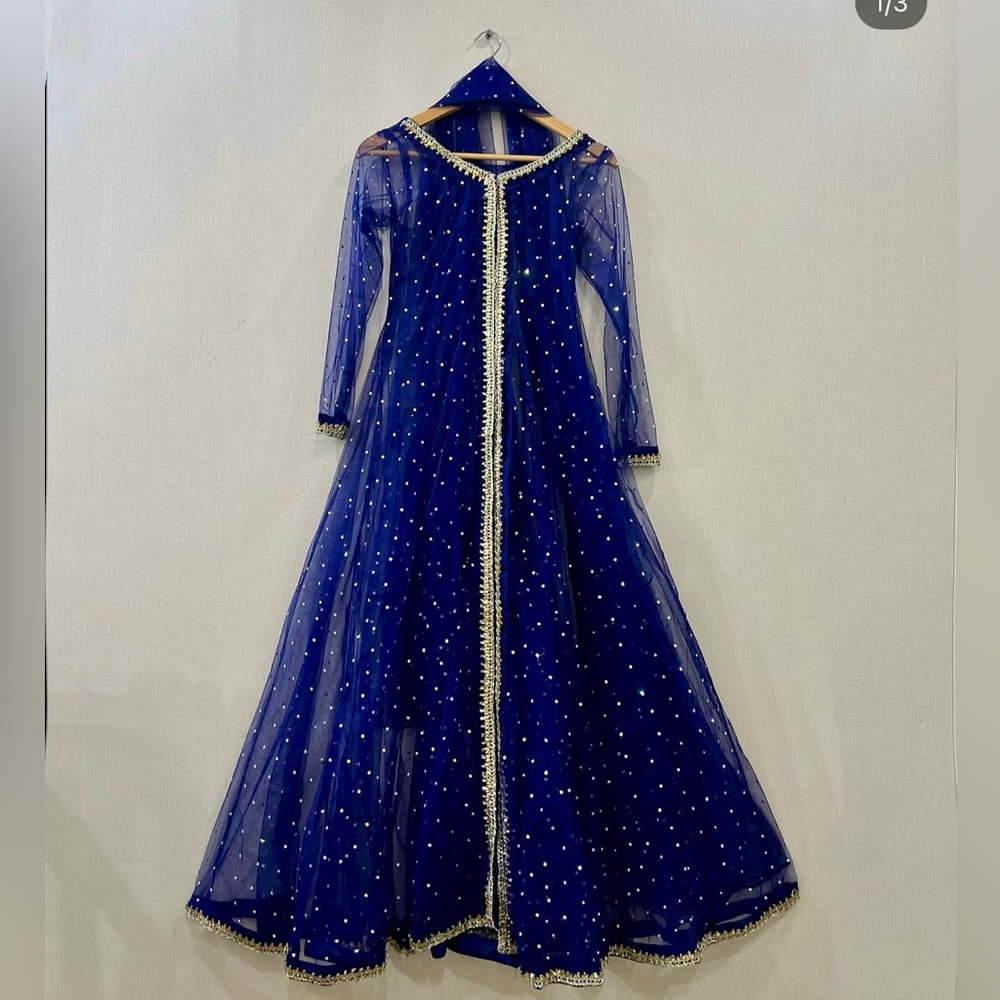 Elegant Blue Embellished Gown
